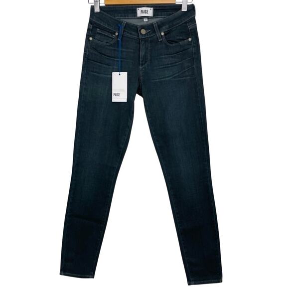 NWT PAIGE Verdugo Women's Size 25 Ankle Mid Rise Ultra Skinny Jean Dark Gray - Picture 2 of 7